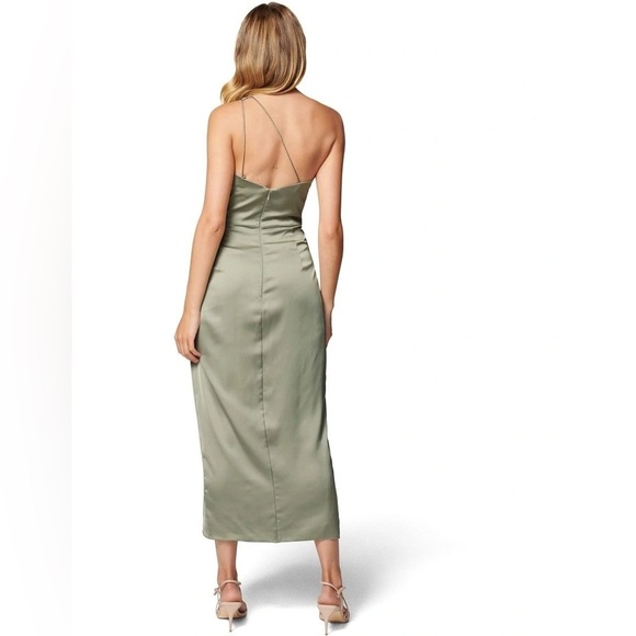 ISO: ❤️ Evernew Haidee One Shoulder Midi Dress Sage Green US size 2 (AU size 6) - Picture 2 of 2